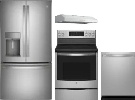 4 Piece Package Includes Refrigerator, Range, Hood And Dishwasher